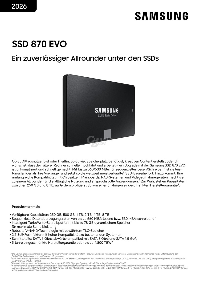    Samsung выпустила SATA-накопитель на 8 ТБ с «кусачей» ценой