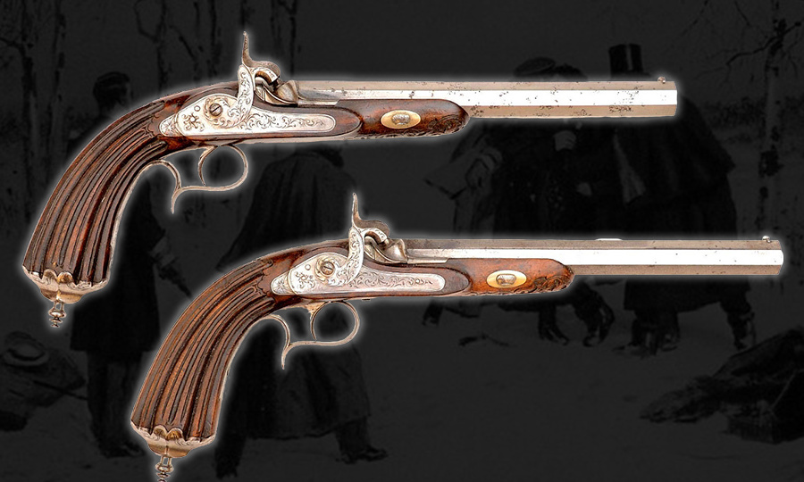Пистолеты Пушкина и Дантеса на дуэли у Черной речки