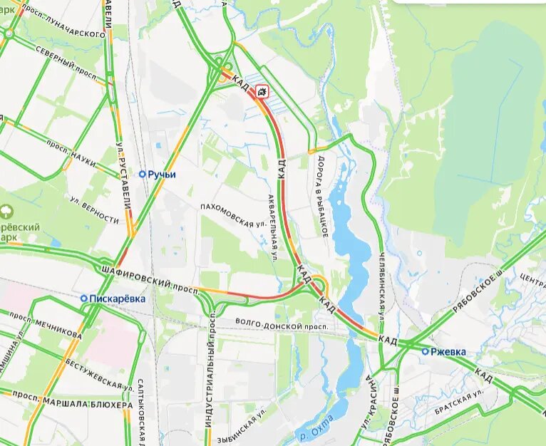    Фото: скриншот сервиса «Яндекс.Пробки»