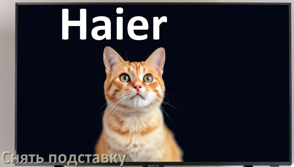 
Как у телевизора Haier снять подставку