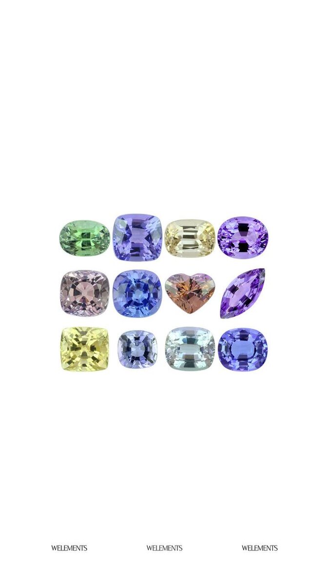 Ограненный танзанит разных цветов и оттенков.