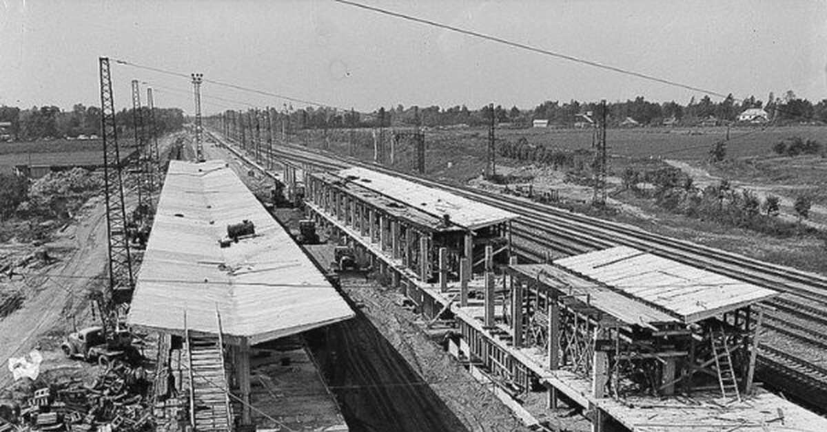 Сооружение станции метро "Ждановская", 1960-е