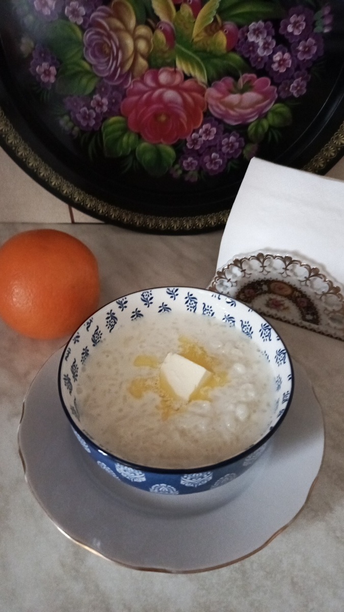 Рисовая молочная каша - м-м-м, это не просто вкусно, а очень вкусно! Фото автора.