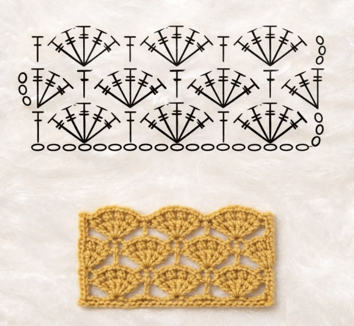 красивый узор крючком схема