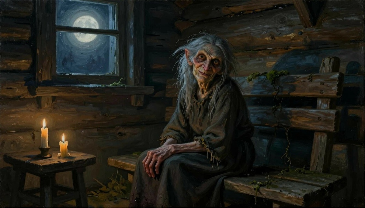Кикимора — зловредный дух, живущий за печкой. Путает шерсть, дергает за волосы, портит еду.