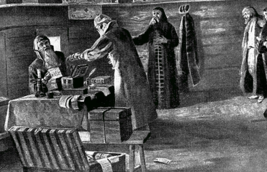 Целовальник в работе. Фото из открытых источников.