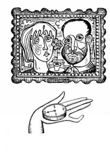 Вадим Сидур. Иллюстрация к сборнику Владлена Бахнова "Внимание: АХИ". Изображение взято из открытых источников