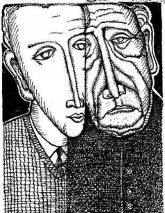 Вадим Сидур. Иллюстрация к сборнику Владлена Бахнова "Внимание: АХИ". Изображение взято из открытых источников