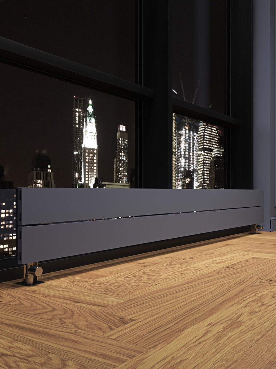 Радиаторы отопления под панорамное окно. Нижнее разнесённое подключение 