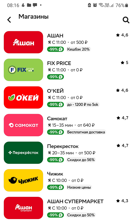 В каких магазинах можно купить в Купере - верх списка, магазинов много, включая Пятерочку... Фото автора