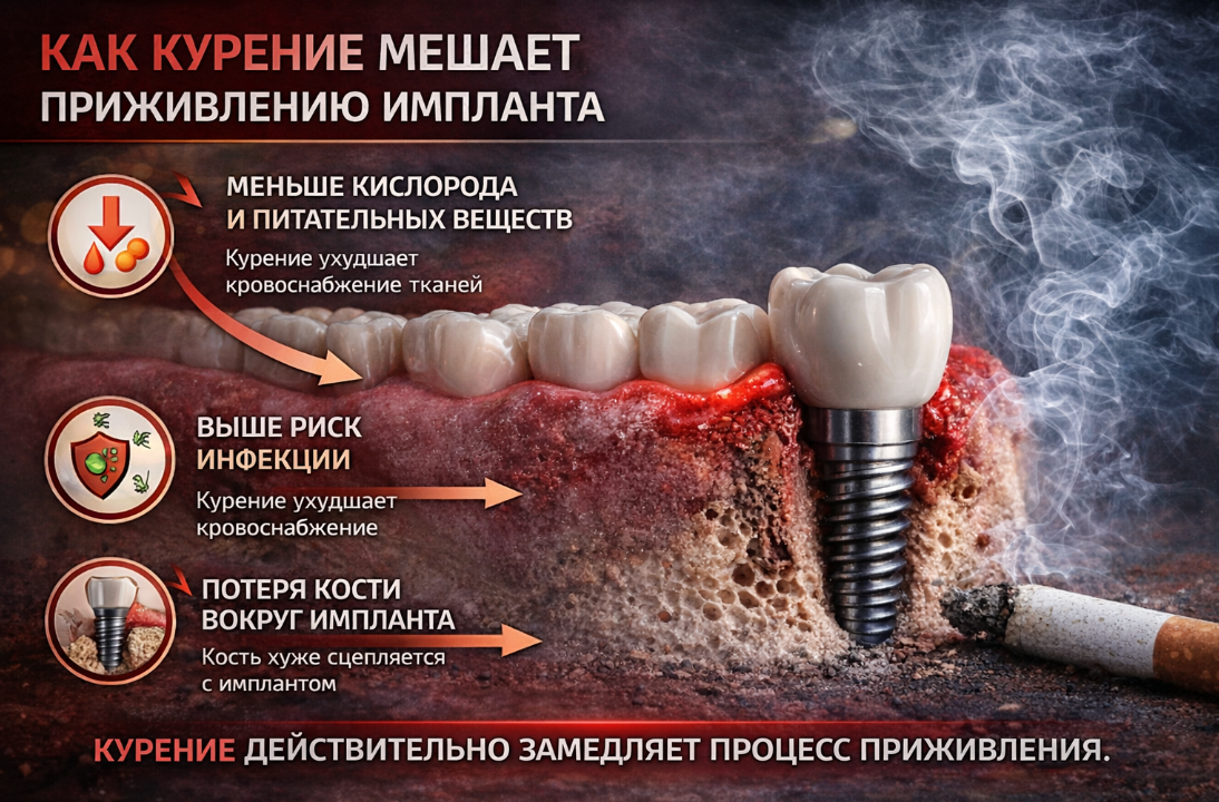 Курение действительно замедляет процесс приживления