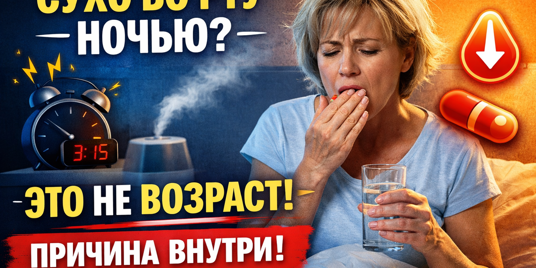 Просыпаетесь ночью от сухости во рту? Это не возраст — сигнал, который многие пропускают после 50