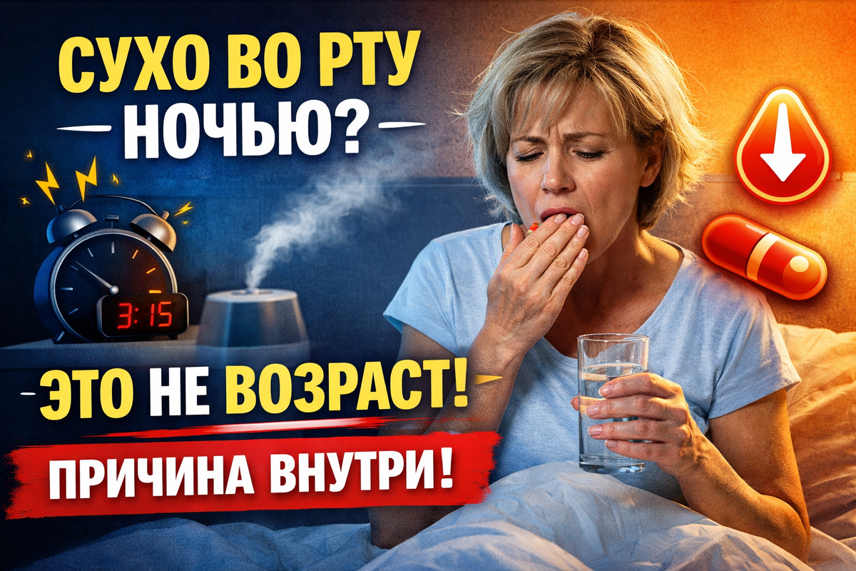 Просыпаетесь ночью от сухости во рту? Это не возраст — сигнал, который многие пропускают после 50