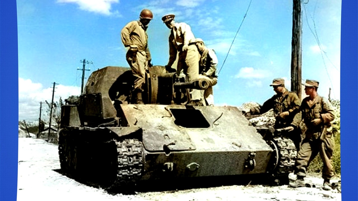 Американцы исследуют уничтоженную СУ-76