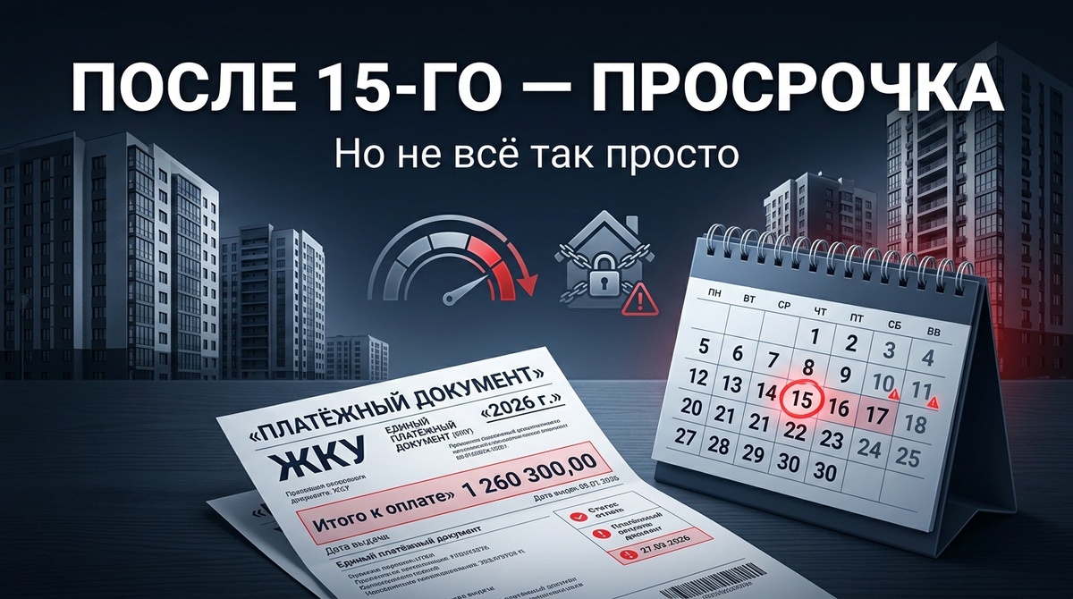 С 1 марта 2026 года просрочка по ЖКУ начинается после 15-го числа, но это ещё не означает автоматический удар по кредитной истории.