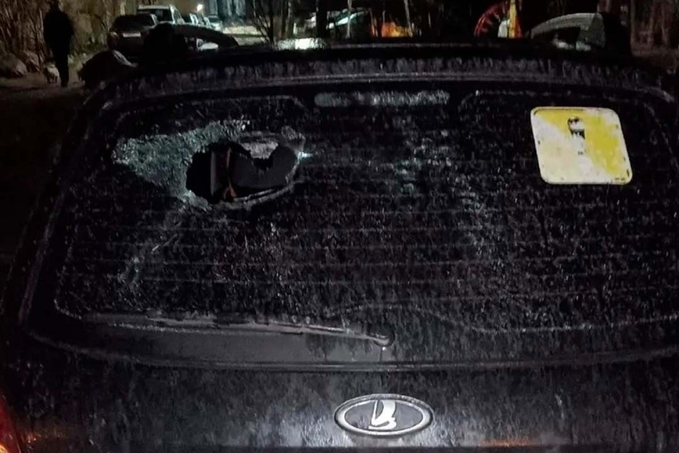    Владелец авто начал подсчитывать сумму причиненного ущерба. Фото: Росгвардия по Петербургу и Ленобласти