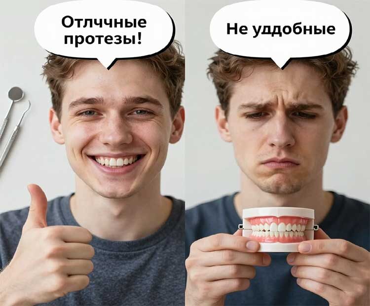 Почему отзывы о зубных протезах такие противоречивые