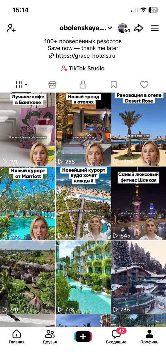 Охваты на ИИ-роликах в первый месяц публикаций, TikTok