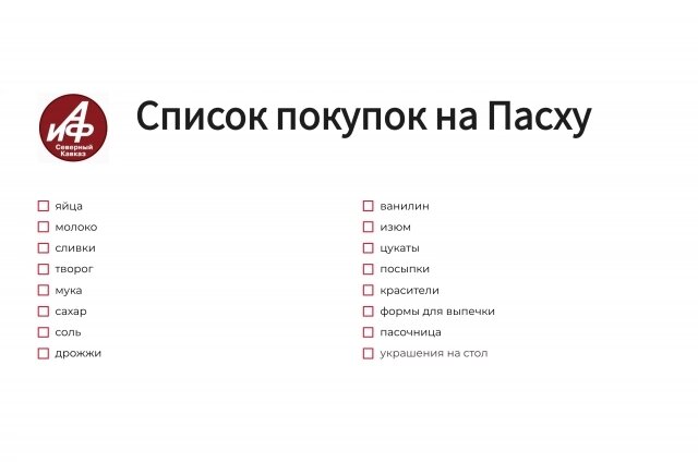    Сохраните в телефоне чек-лист на Пасху для похода в магазин. Фото: АиФ/ Виктория Ветер