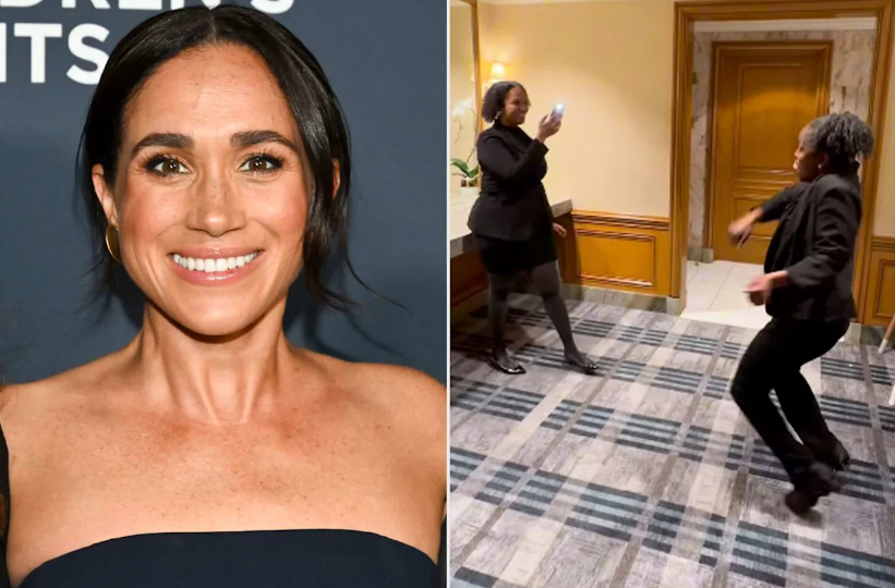 «Извините, мы вломились к вам на вечеринку»: Меган Маркл случайно попала в TikTok-ролик в туалете и извинилась