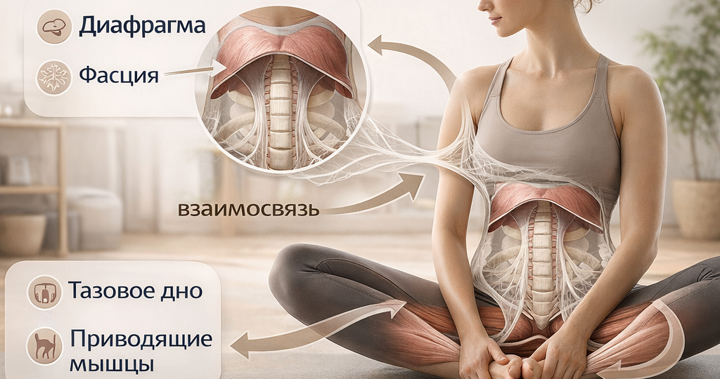 Диафрагма, тазовое дно и приводящие мышцы: фасциальная взаимосвязь
