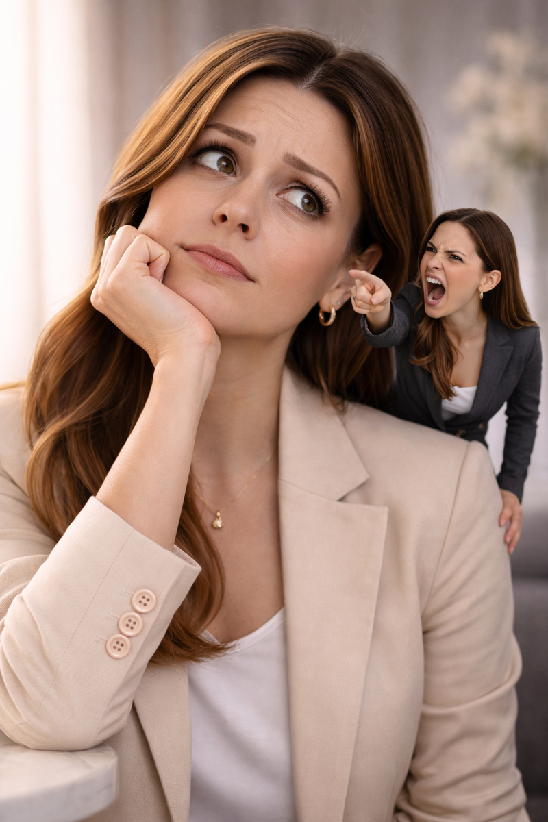 Фото иллюстрирует голос внутреннего обвинителя (создано с помощью AI)