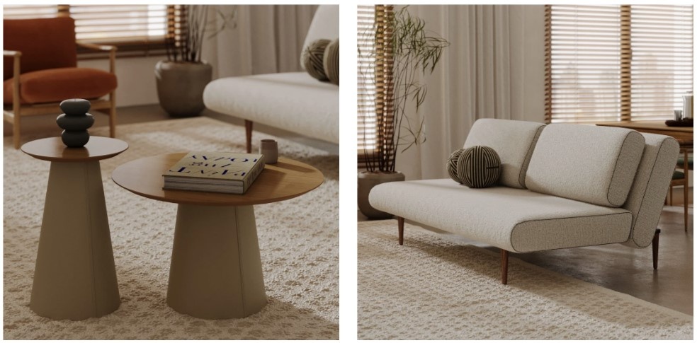 Стол журнальный ЛАГЕН и диван ТОМО