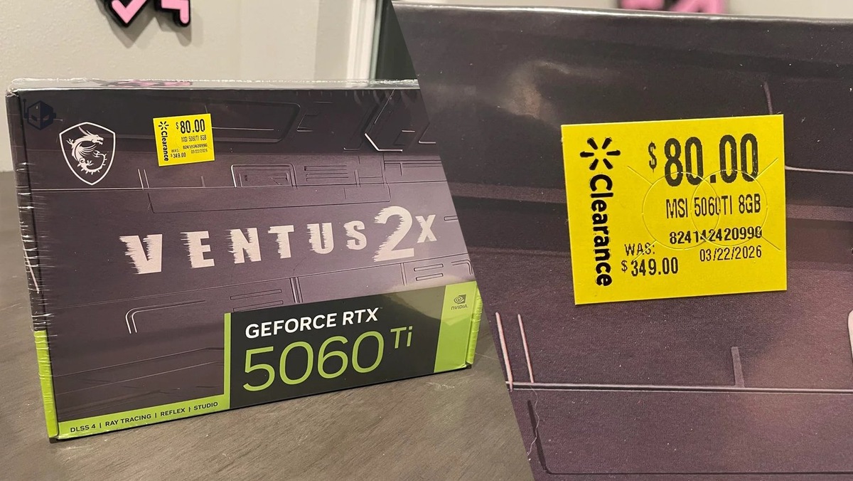    RTX 5060 Ti 8 ГБ продали за $80: редкая распродажа в Walmart
