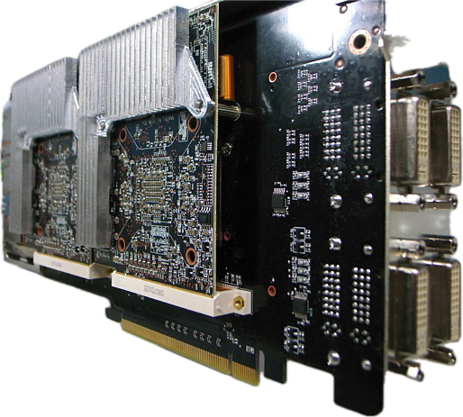 Карта могла выводить изображение сразу на 4 монитора. По меркам 2005 года - чуть ли не чудо