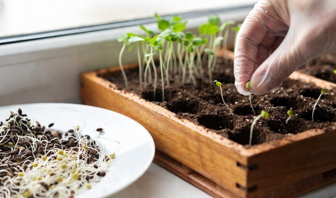 Расстояние между семенами 3-4 см