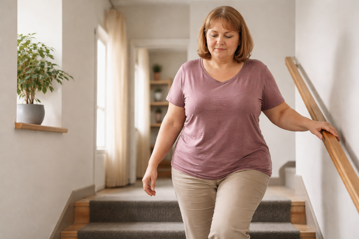 Для коленей важна не только цифра на весах, но и то, как меняется повседневная нагрузка. Это уже уменьшение той нагрузки, с которой тело сталкивается ежедневно.