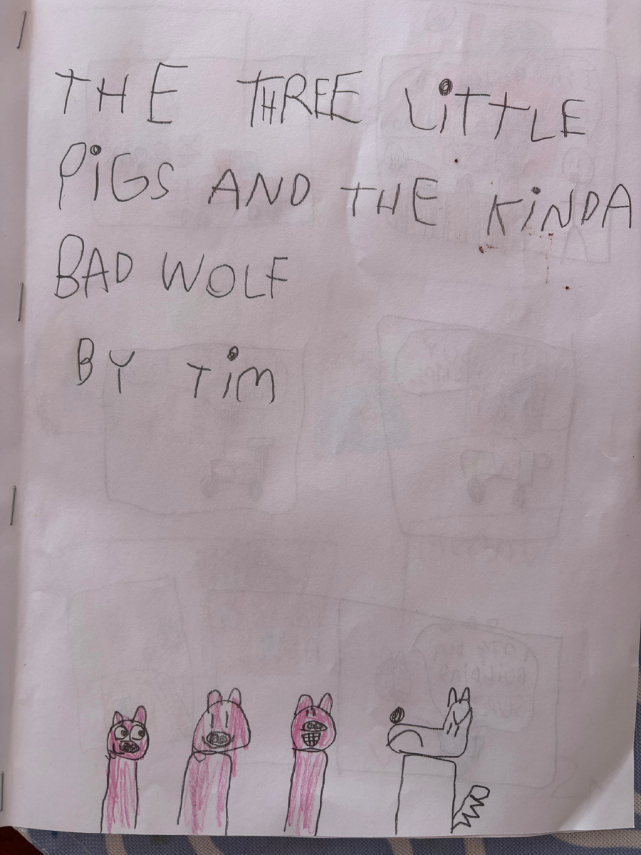 Тим выпустил книгу «Три маленьких поросенка и плохой волк» 