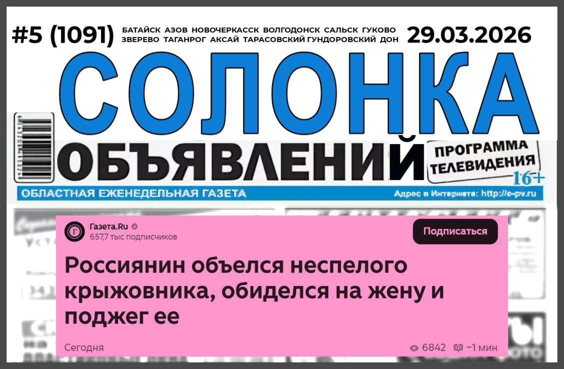 Обложка к выпуску СОЛОнки от 29.03.2026 г.