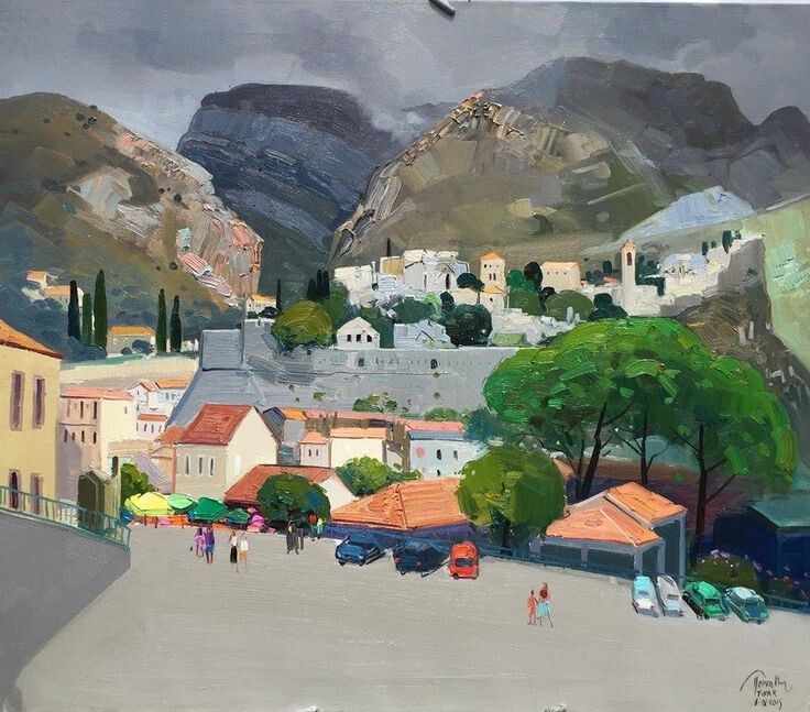 художник Pashk Pervathi Албания. В горах жизнь совсем другая, видимо.