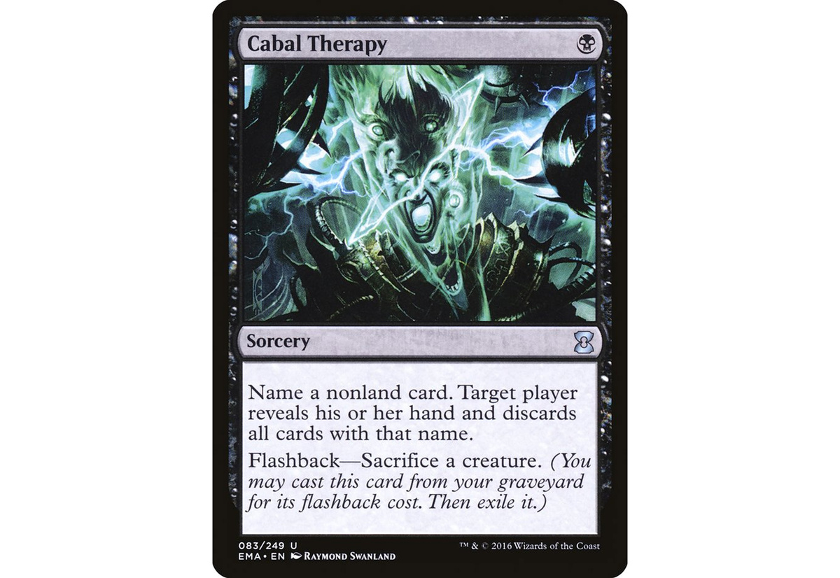 И, да, абсолютно легально дождаться, пока оппонент назовёт карту для Cabal Therapy, и сдаться, не показывая руки. 