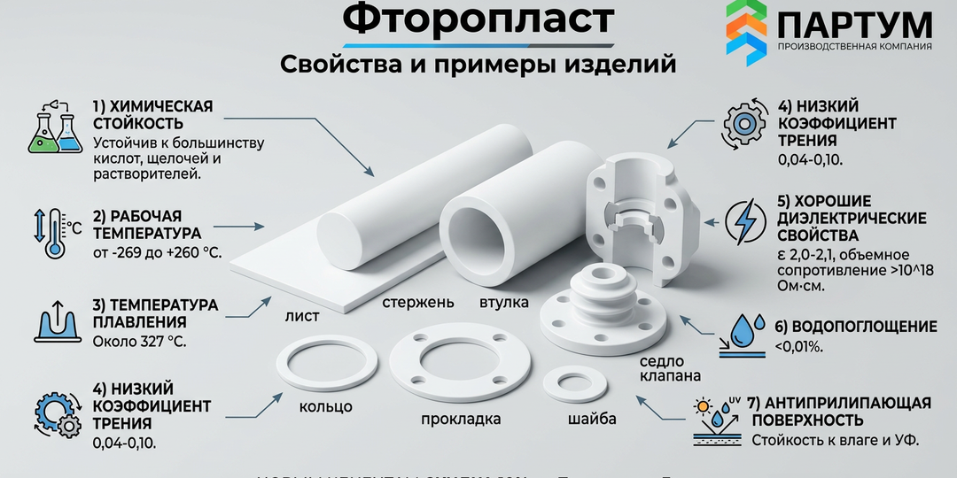 Фторопласт-4: 7 причин выбрать его для детали