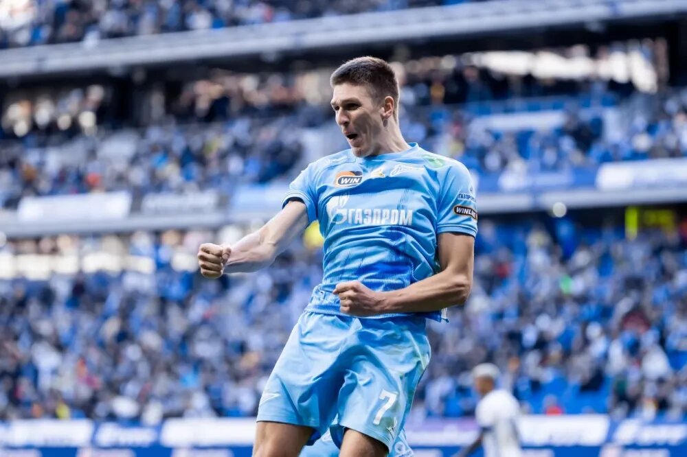 Форвард "Зенита" Александр Соболев. Фото ФК ЗЕНИТ 