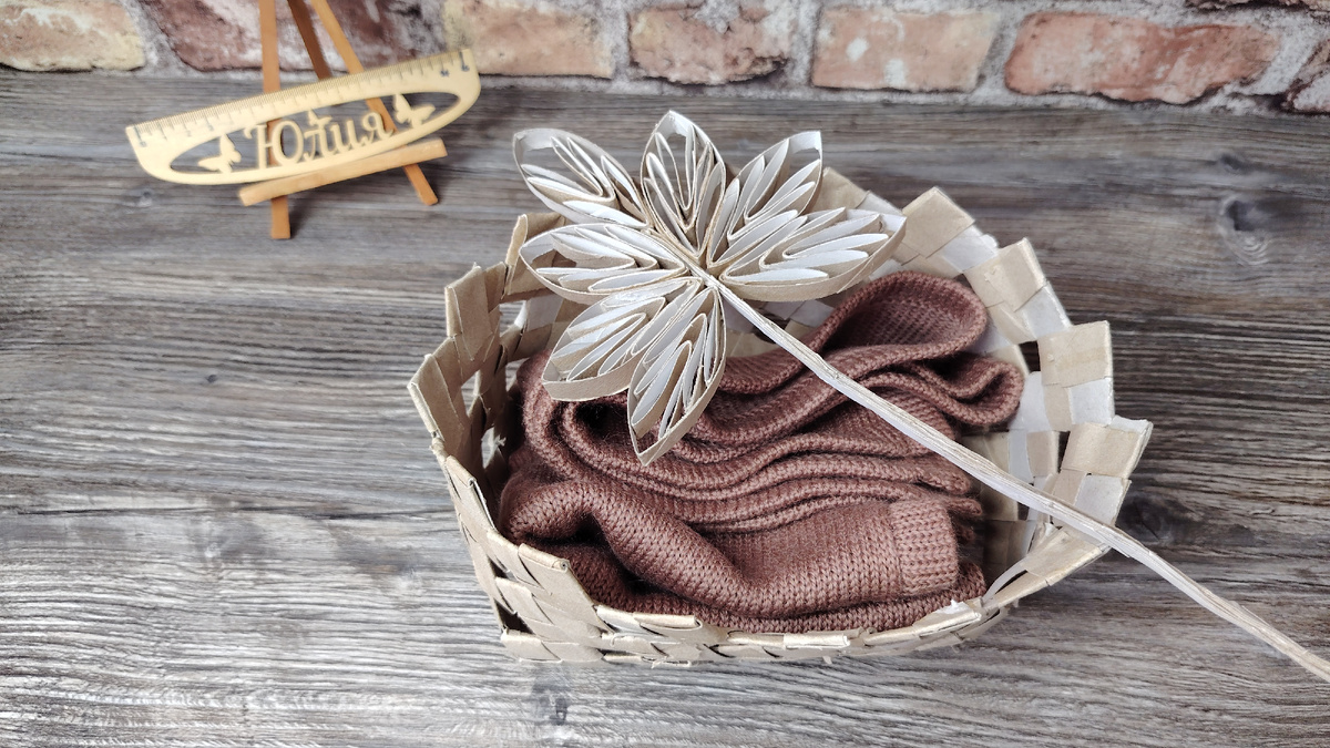 Корзина и веточка из втулок от туалетной бумаги. Подготовка к одному интересному проекту 