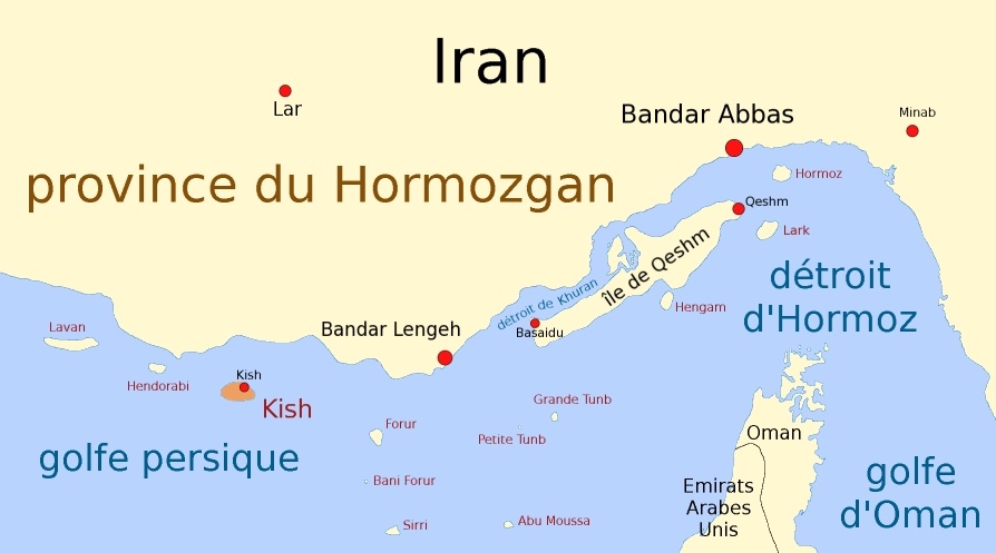 карта побережья Ирана