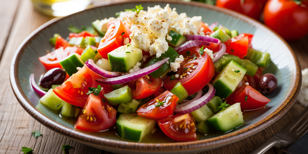 «Средиземноморский восторг»: этот овощной салат с сыром готовится всего за 5 минут!