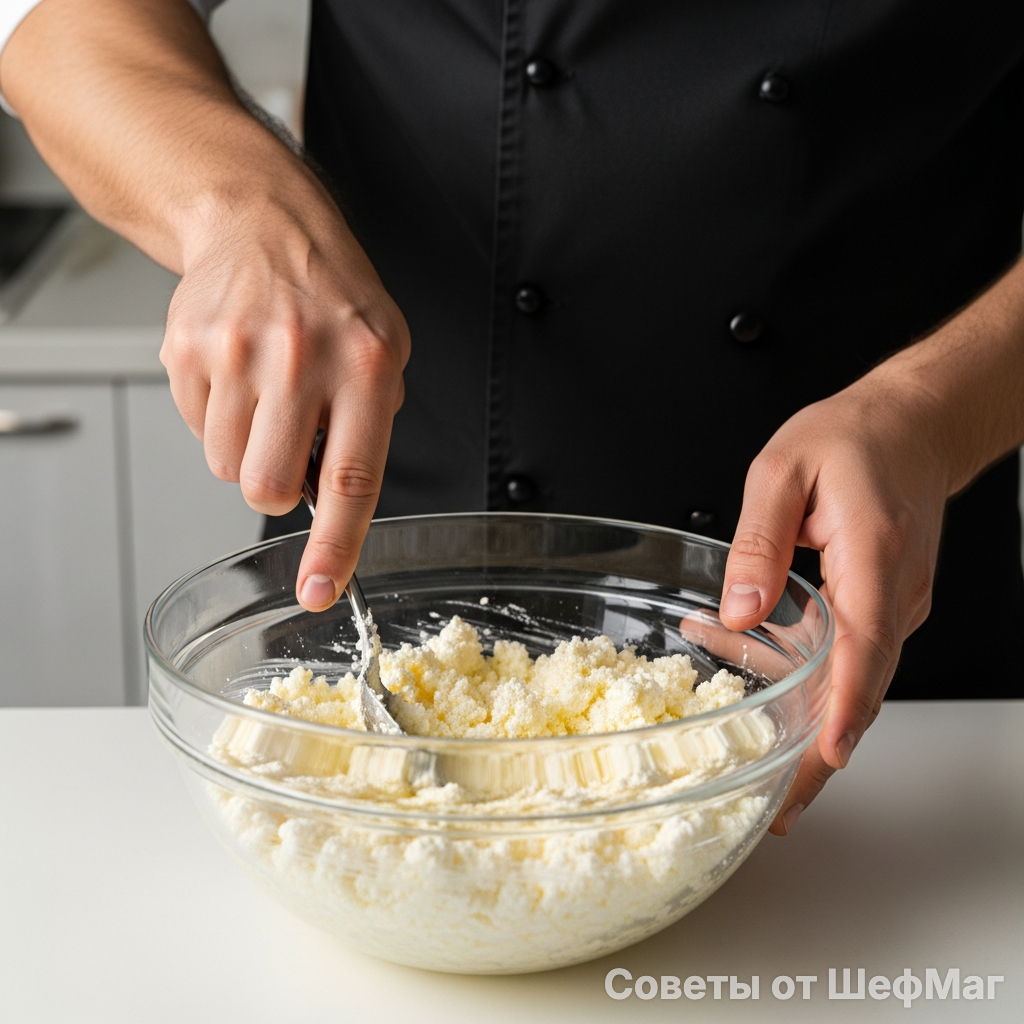 Идеально гладкая творожная масса - залог однородного мякиша.