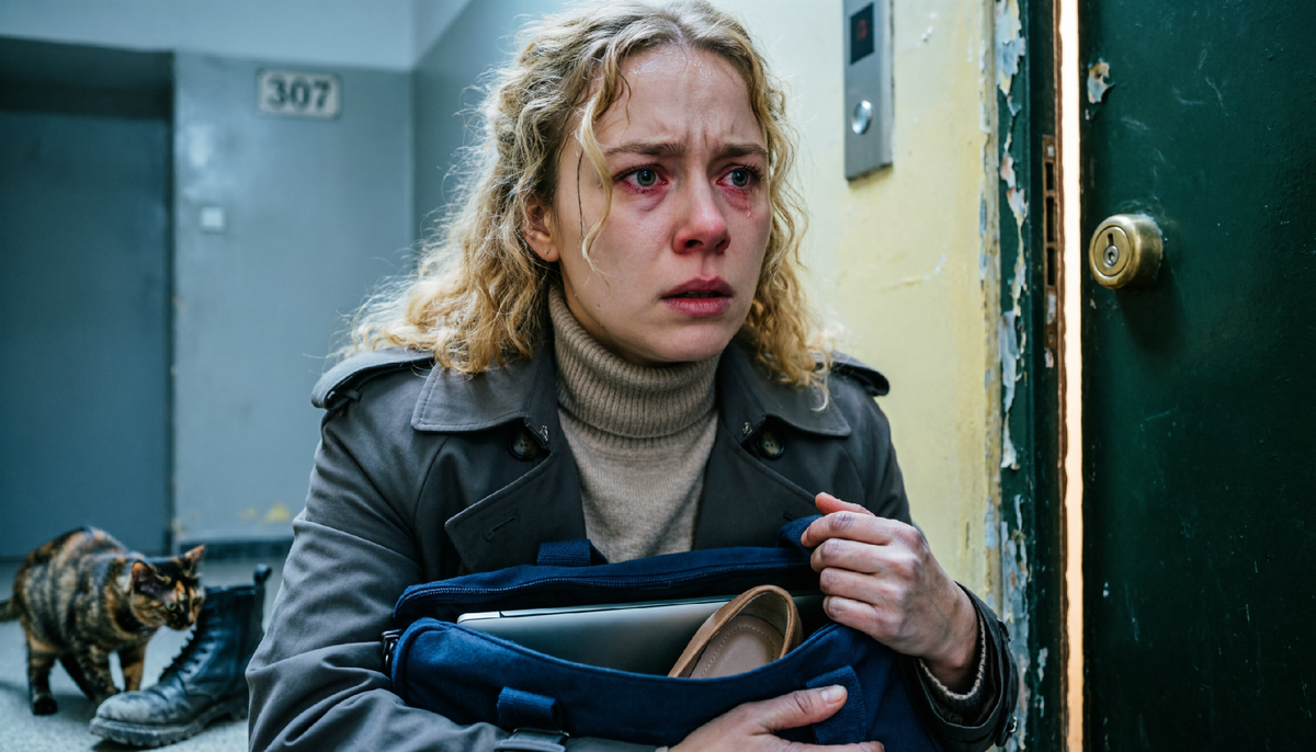 Дверь перед моим носом захлопнулась, я прижимаю к груди сумку с ноутбуком и своей обувью