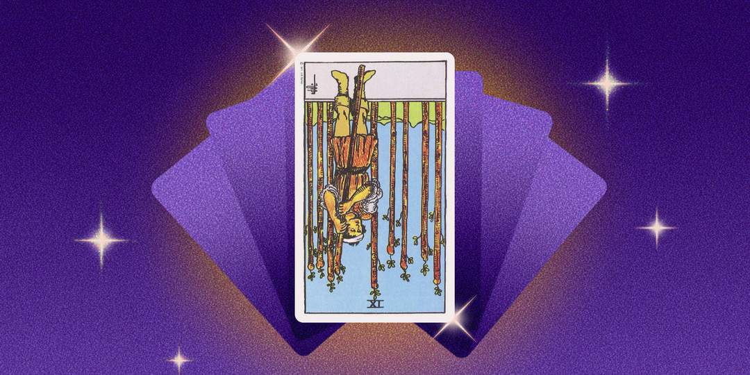 Девятка Жезлов в перевёрнутом положении