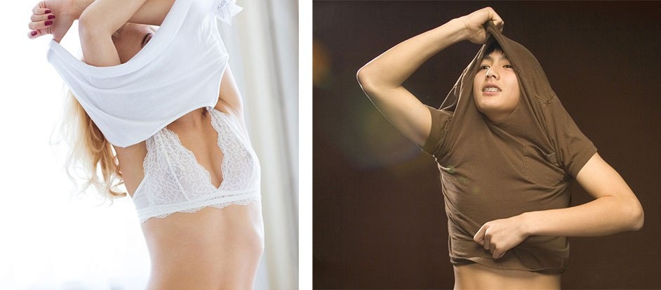 Снимание майки