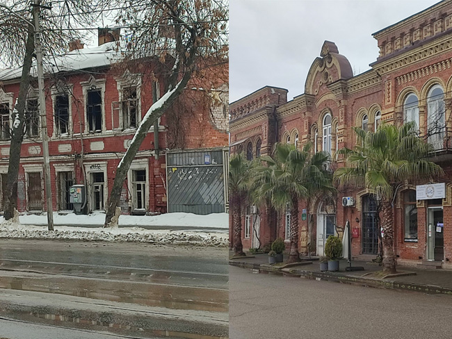 "Лучезарная" Самара (слева) и "депрессивный" Сухум