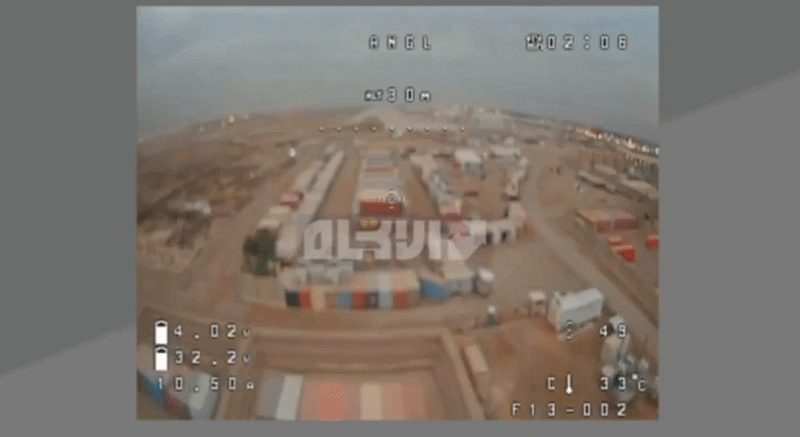    Ещё одна из атак середины марта. Иранский дрон ищет цели на территории американской базы при полном попустительстве военных. Источник: ТГ-канал "Военный обозреватель"