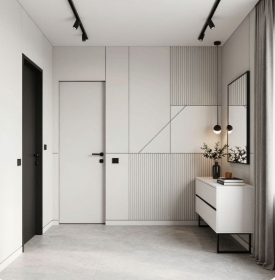 Минималистичная современная прихожая - переделка "хрущевки"