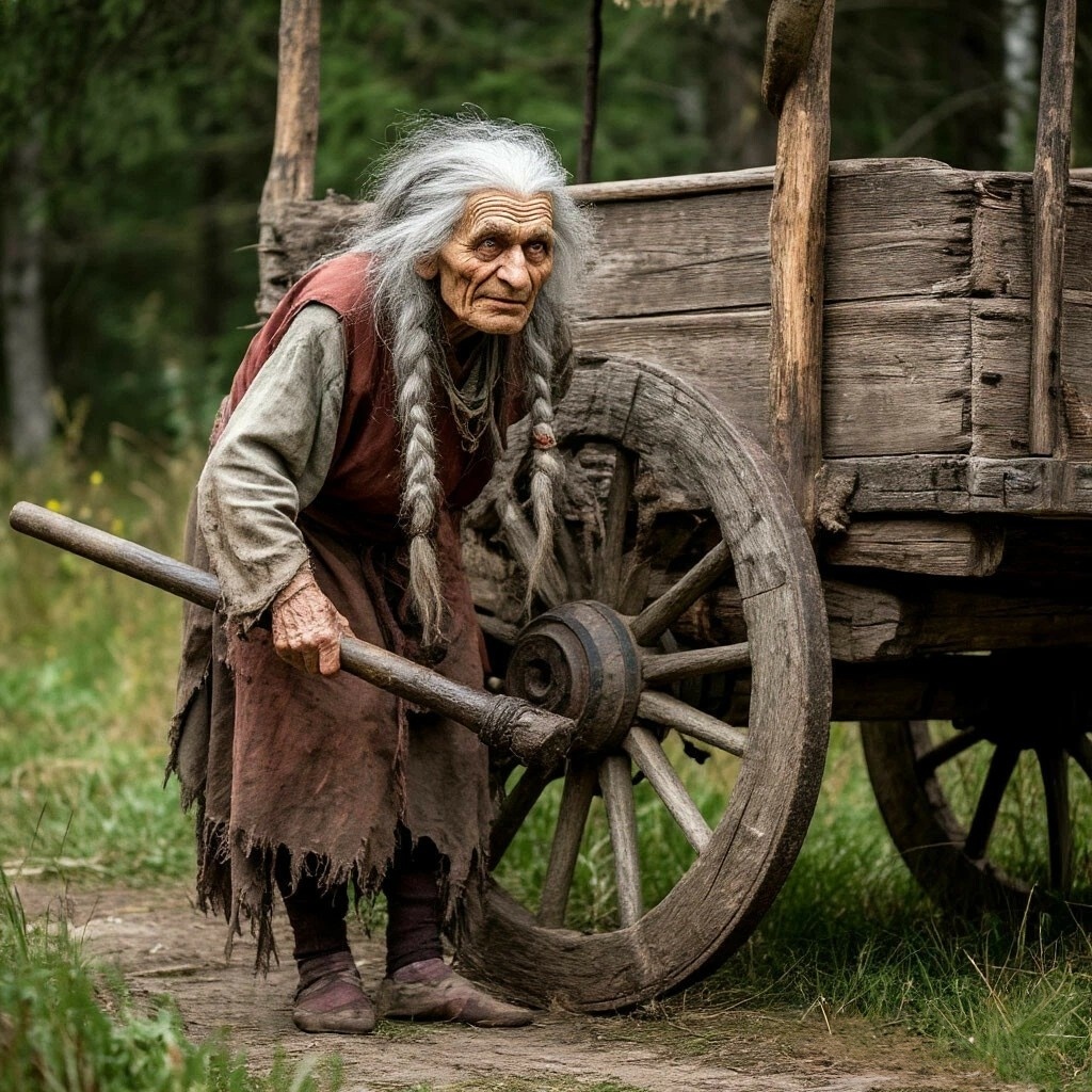 Смазывю колёса нашей телеги, чтобы хорошо доехать до Переславля) Сгенерировано ИИ по запросу автора