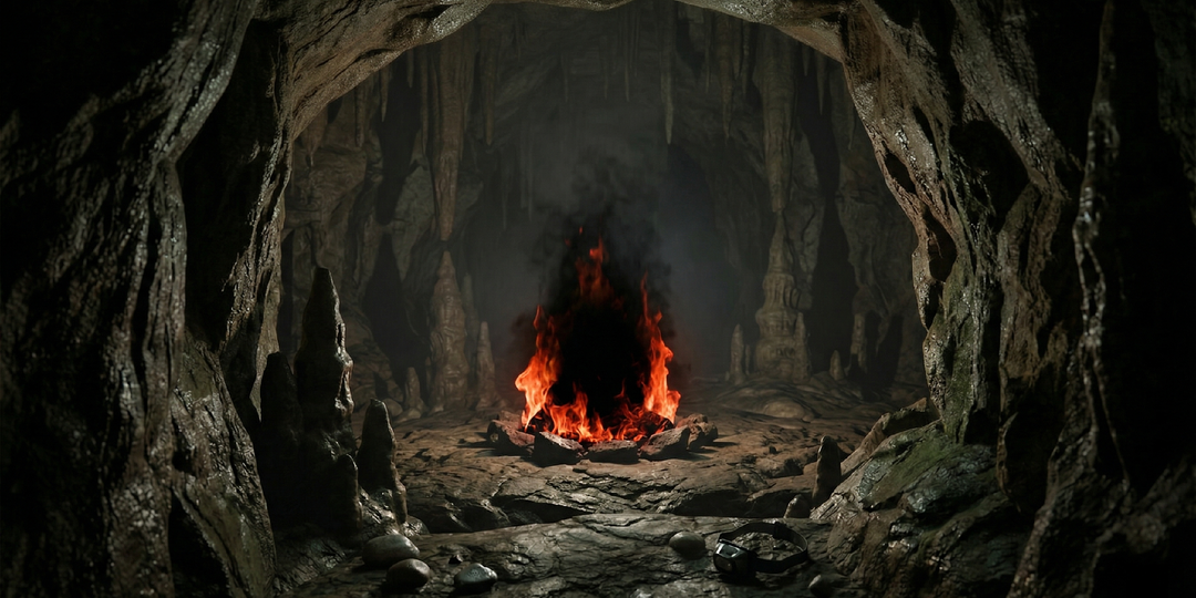 Я заблудился в пещере и вышел к костру. То, что там сидело, заставило меня поседеть.