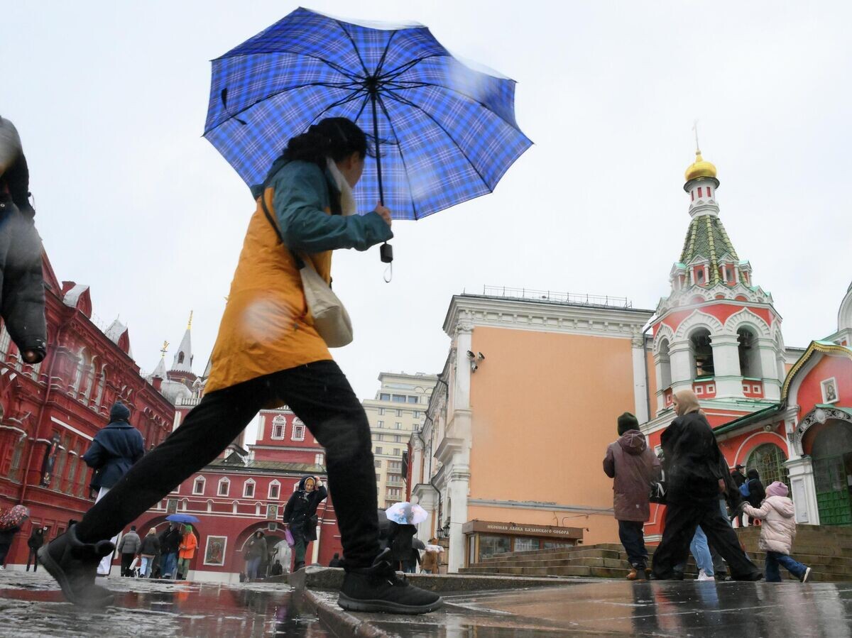    Прохожие идут под дождем по улице в Москве | © РИА Новости / Евгений Биятов